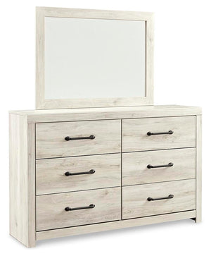 Cambeck King Panel Storage Bed, Dresser, Mirror & Nightstand Whitewash