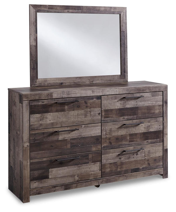 Derekson King Panel Storage Bed, Dresser, Mirror, Chest & 2 Nightstands Multi Gray
