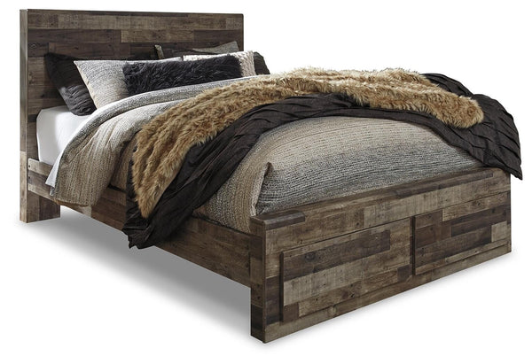 Derekson Queen Panel Storage Bed, 2 Chests & 2 Nightstands Multi Gray