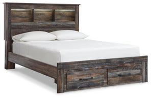 Drystan Queen Bookcase Storage Bed, Dresser, Mirror & Nightstand Multi