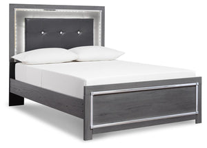 Lodanna Full Upholstered Panel Bed, Dresser, Mirror, & Nightstand Gray