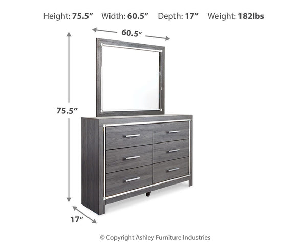 Lodanna Queen Upholstered Panel Bed, Dresser & Mirror