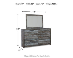 Baystorm Full Storage Bed, Dresser, Mirror & Nightstand Gray