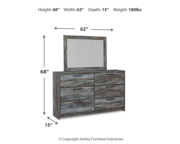 Baystorm Full Storage Bed, Dresser, Mirror & Nightstand Gray