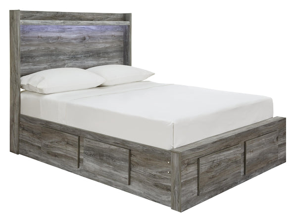 Baystorm Full Panel Storage Bed & Nightstand Gray