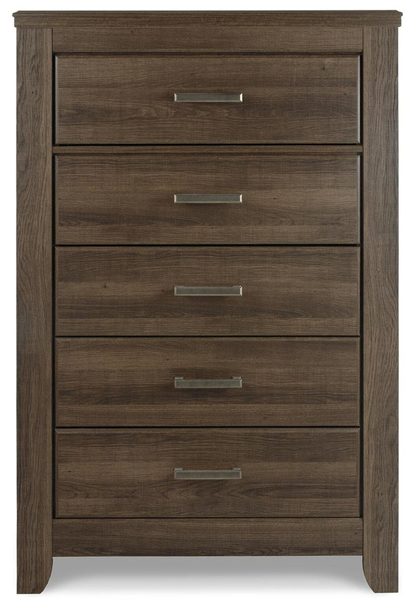 Juararo King Poster Bed, Chest & 2 Nightstands Dark Brown