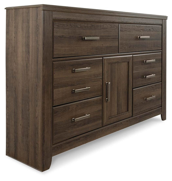 Juararo California King Panel Bed, Dresser, Chest & Nightstand