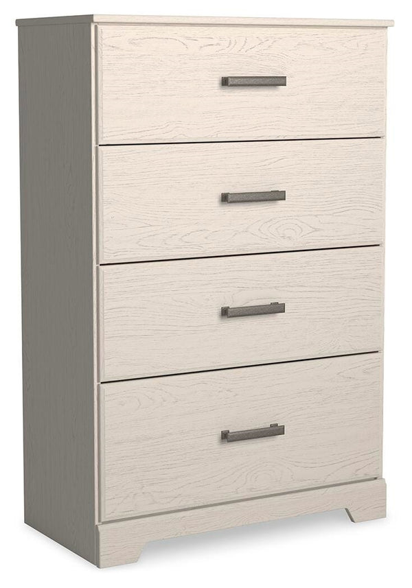 Stelsie Queen Panel Bed, Chest & Nightstand White