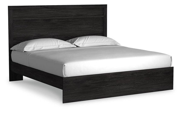 Belachime King Panel Bed, Dresser & Mirror Charcoal