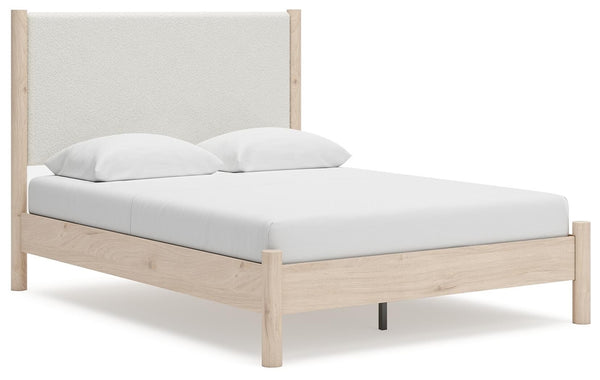 Cadmori Queen Panel Bed, Dresser & 2 Nightstands Tan
