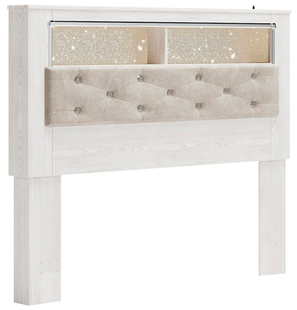 Altyra Queen Bookcase Headboard, Dresser & Mirror White