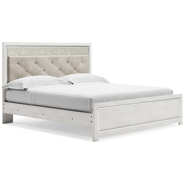 Altyra King Panel Bed, Dresser & Mirror White
