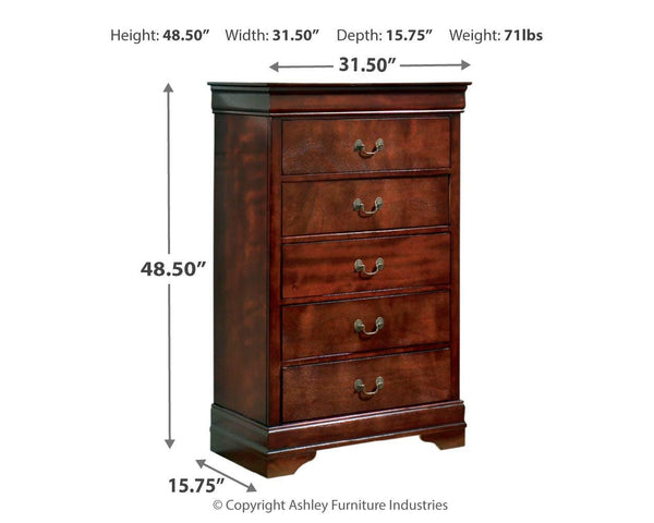 Alisdair King Sleigh Bed & Chest Reddish Brown