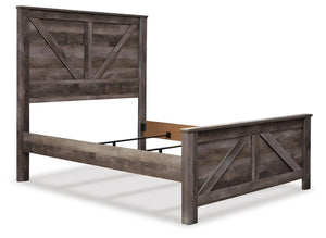Wynnlow Queen Crossbuck Panel Bed, Chest & Nightstand Gray