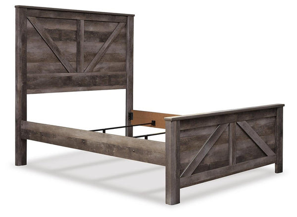Wynnlow Queen Crossbuck Panel Bed, Chest & Nightstand Gray