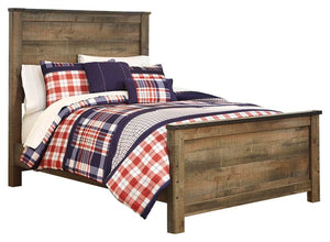 Trinell Full Panel Bed with Storage & Dresser Brown