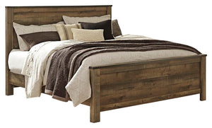 Trinell King Panel Bed, Dresser, Mirror & Nightstand Brown