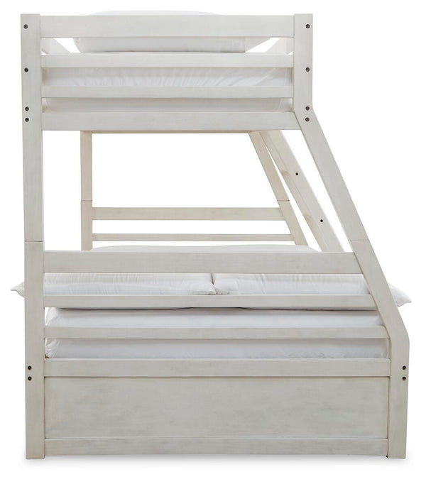 Robbinsdale Twin over Full with Storage & Mattresses Antique White