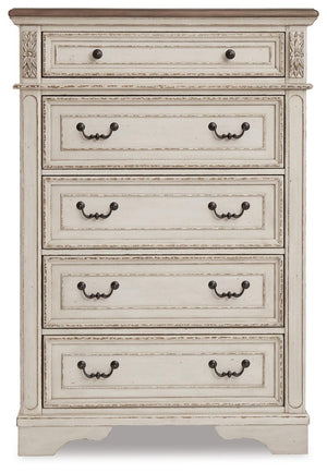 Realyn Full Panel Bed & Chest Two-tone