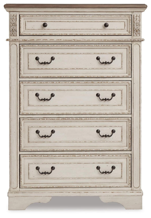 Realyn Full Panel Bed & Chest Two-tone
