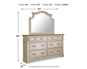 Realyn Full Panel Bed, Dresser, Mirror & Nightstand Two-tone