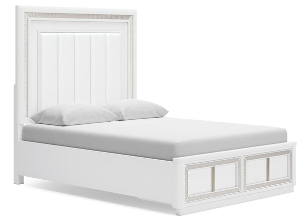 Chalanna Queen Panel Storage Bed & Nightstand White