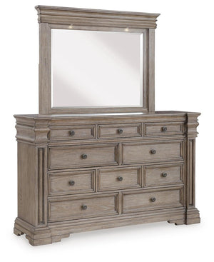 Blairhurst Queen Panel Bed. Dresser, Mirror, 2 Chests & 2 Nightstands