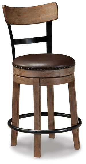 Pinnadel Counter-Height Barstool Grayish Brown
