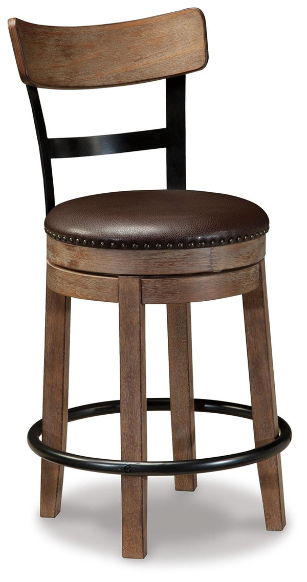 Pinnadel Counter-Height Barstool Grayish Brown