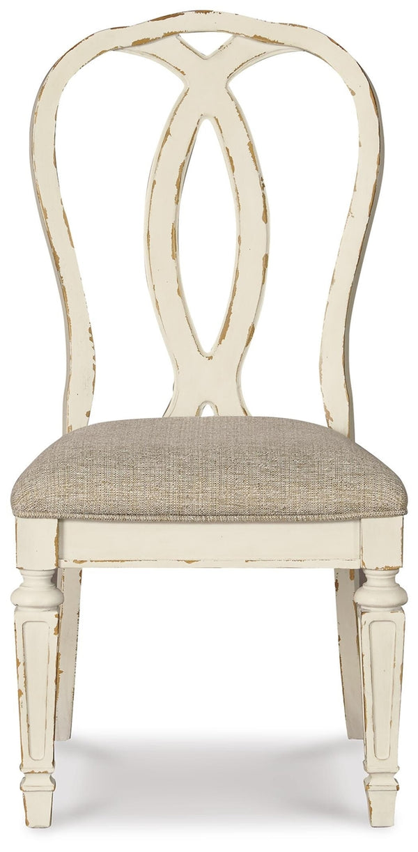 Realyn Dining Table & 8 Chairs Chipped White