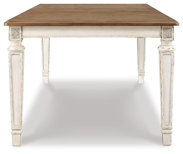 Realyn Dining Table & 4 Chairs Chipped White