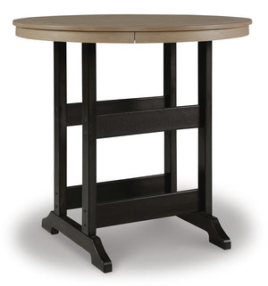 Fairen Trail Outdoor Counter-Height Dining Table with 2 Barstools Black/Driftwood