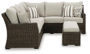 Brook Ranch Outdoor Sofa Sectional, Bench, Lounge Chair & Table