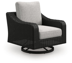 Beachcroft Outdoor Sofa & 2 Lounge Chairs Black/Light Gray