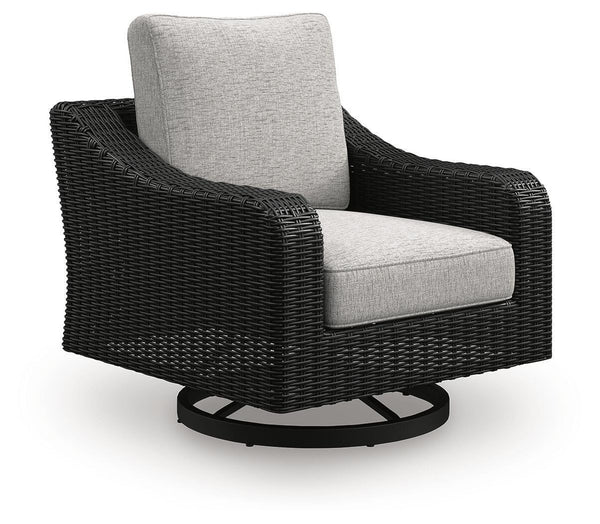 Beachcroft Outdoor Sofa & 2 Lounge Chairs Black/Light Gray