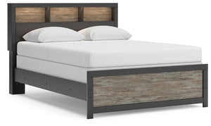 Broachmyn Queen Bookcase Panel Bed Black/Gray