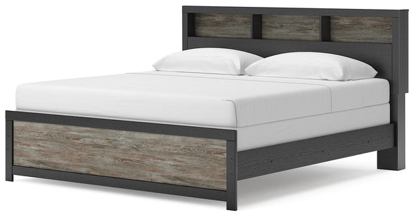 Broachmyn King Bookcase Panel Bed Black/Gray