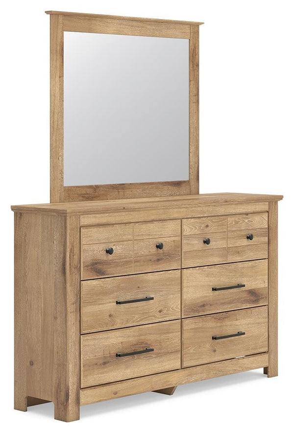 Makidern Queen Panel Storage Bed, Dresser & Mirror