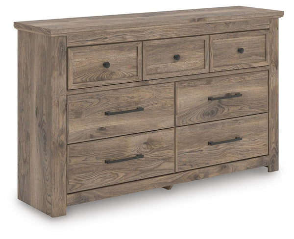 Rusticott King Poster Bed, Dresser & Nightstand Brown
