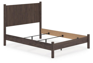 Pamytta Queen Panel Bed, Dresser, Mirror & Nightstand Brown