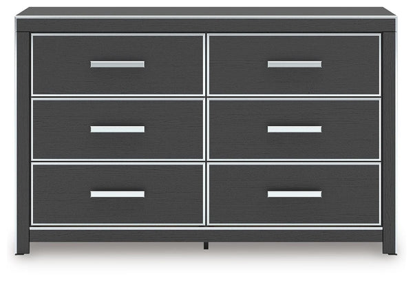Zuraleus Queen Upholstered Bed, Dresser & Nightstand Black