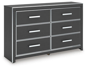 Zuraleus King Upholstered Bed, Dresser & Nightstand Black