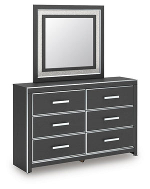 Zuraleus King Panel Bed, Dresser, Mirror & Nightstand Black