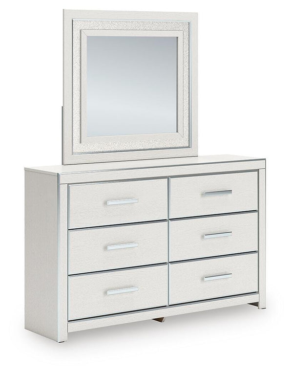 Zuraleus Queen Upholstered Panel Platform Bed, Dresser & Mirror