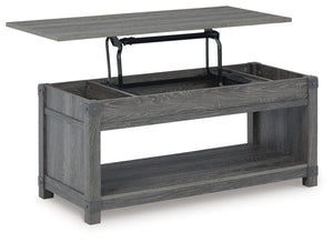 Freedan Lift-top Coffee Table, 2 End Tables & Console Grayish Brown