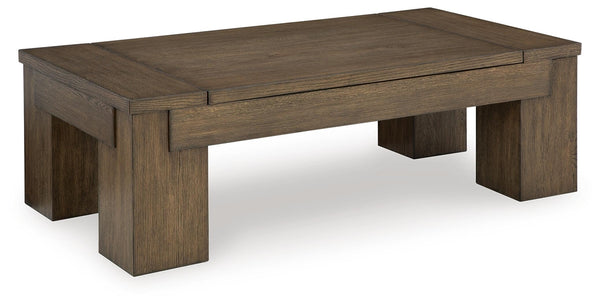 Rosswain Lift-top Coffee Table & 2 End Tables Warm Brown