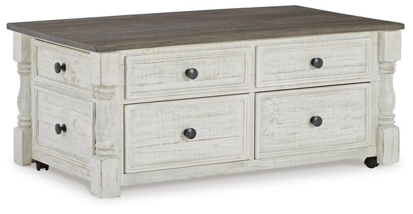 Havalance Lift Top Coffee Table & 2 End Tables White/Gray