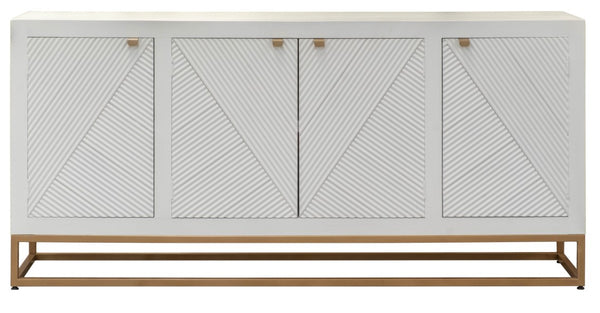 Furniture Source International Claudette 4-Door Console in White