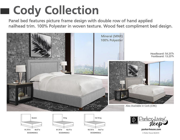 Parker House Cody Queen Bed Mineral Grey
