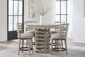 American Woodcrafters Heritage Coast Round 5-Piece Counter-Height Dining Set Sea Oat